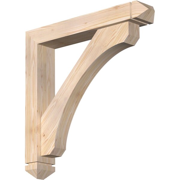 Ekena Millwork Legacy Arts and Crafts Smooth Bracket w/ Offset Brace, Douglas Fir, 5 1/2"W x 32"D x 32"H BKT0604X32X32LEC03SDF - main